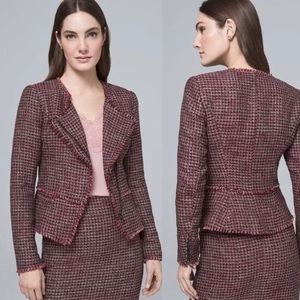 WHBM NWT Roman Red & Black Mid Century Tweed Jacket 14
